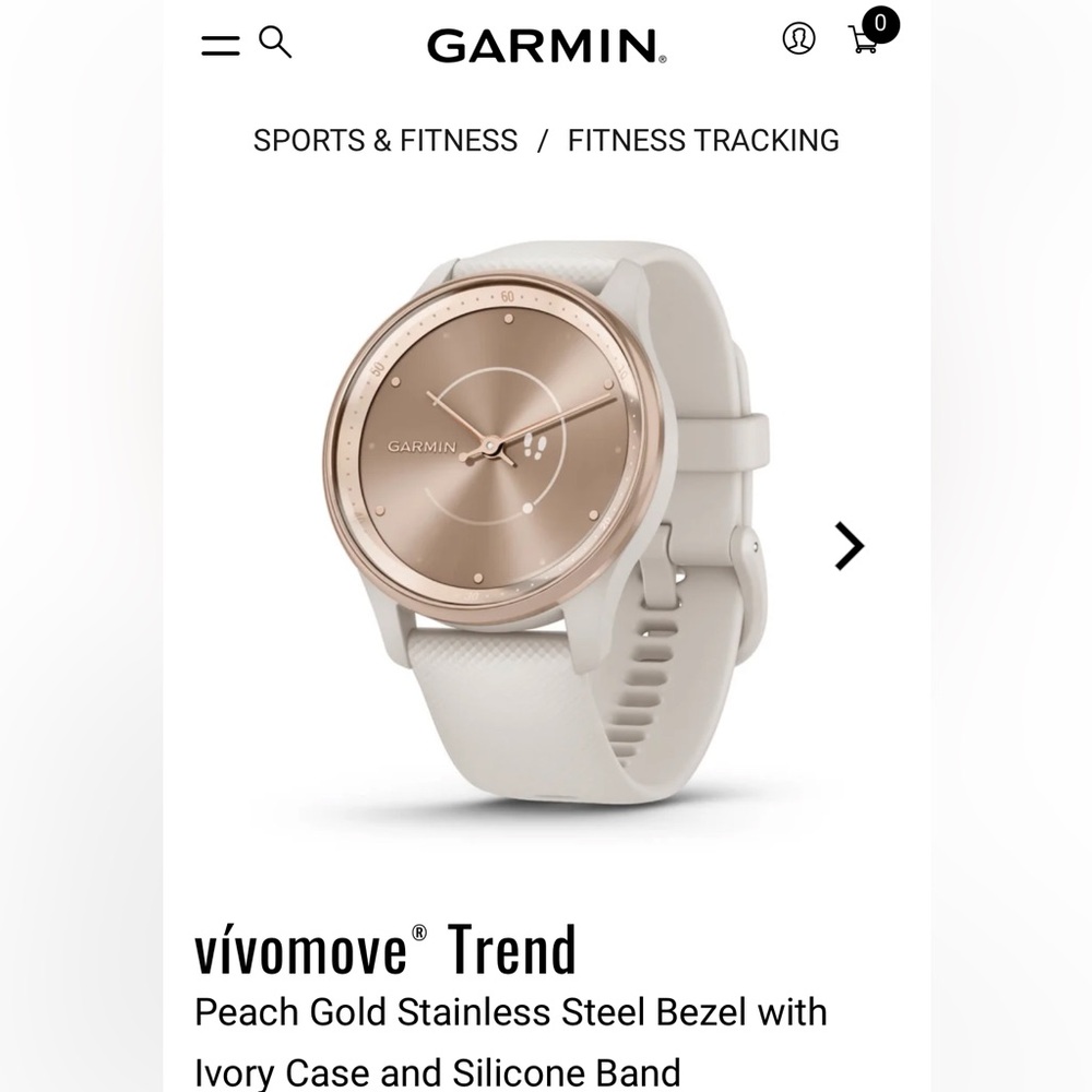 garmin white silicone strap hybrid smartwatch with rose gold bezel